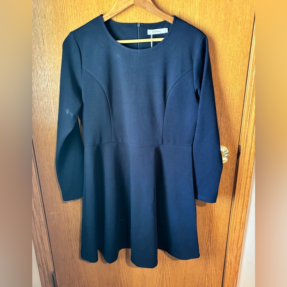 NWT Jusfitsu Women's Long Sleeve Dress A-Line Skater Dress XL